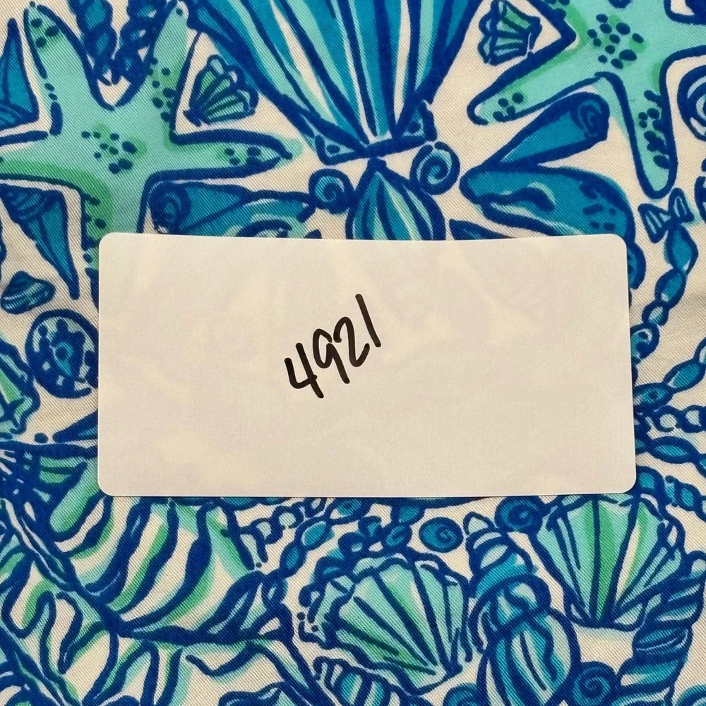 Lilly Pulitzer Callahan Shorts Blue Green Seashell Starfish Nautical Print SZ 0